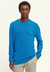 Scotch & Soda Rundhalspullover Essentials Blau/Hellblau
