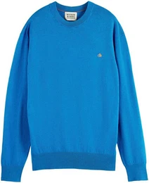 Rundhalspullover Essentials - Ecovero viscose-blend crewneck pullover mit kleiner Logo-Stickerei auf der Brust