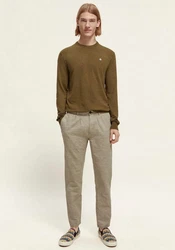 Scotch & Soda Rundhalspullover Essentials Khaki/Dunkelgrün/Braun