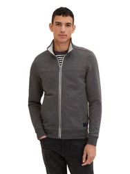 TOM TAILOR Sweatjacke CUTLINE Dunkelgrau/Dunkelblau/Grau