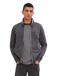 TOM TAILOR Sweatjacke CUTLINE Dunkelgrau/Dunkelblau/Grau
