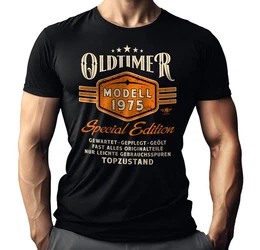 T-Shirt als Geschenk zum 50. Geburtstag: Oldtimer Modell 1975 in Topzustand