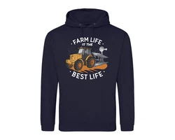 Youth Designz Kapuzenpullover Farm Is The Best Life Herren Hoodie Dunkelblau/Hellblau