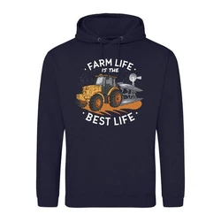 Youth Designz Kapuzenpullover Farm Is The Best Life Herren Hoodie Dunkelblau/Hellblau