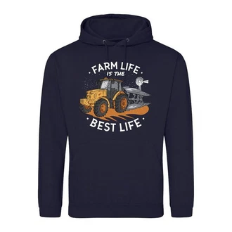 Youth Designz Kapuzenpullover Farm Is The Best Life Herren Hoodie Dunkelblau/Hellblau