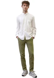 Marc O'Polo Chinohose Regular-Fit Khaki/Weiß