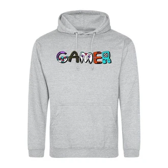 Youth Designz Kapuzenpullover Gamer Hoodie Hellgrau/Grau/Silber