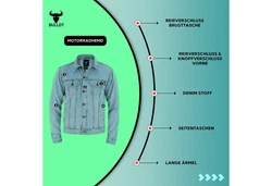 BULLDT Motorradjacke BLD312J Hellblau/Blau