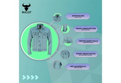 BULLDT Motorradjacke BLD312J Hellblau/Blau