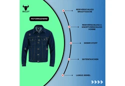 BULLDT Motorradjacke BLD312J Hellblau/Blau/Dunkelblau