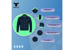 BULLDT Motorradjacke BLD312J Hellblau/Blau/Dunkelblau