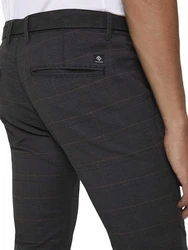 TOM TAILOR Denim Chinohose Strukturierte mit Gürtel Anthra (23975)