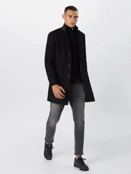 SELECTED HOMME Rundhalspullover Berg schwarz