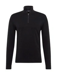 SELECTED HOMME Rundhalspullover Berg schwarz