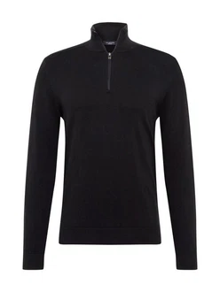 SELECTED HOMME Rundhalspullover Berg schwarz