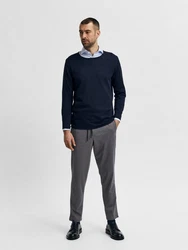 SELECTED HOMME Strickpullover SLHROME nachtblau