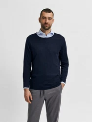 SELECTED HOMME Strickpullover SLHROME nachtblau