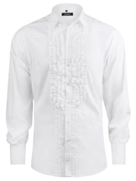 Langarmhemd HU-0091 Rschen im Vorderteil, Regular / Comfort Fit-bequeme weite Form