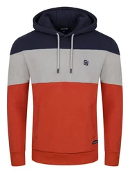 riverso Herren Kapuzenpullover RIVRemo RIVJamie Hoodie Sweatshirt Navy-Dawn Grey-Rusty Ochre Red
