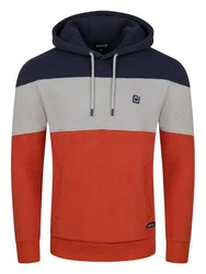 riverso Herren Kapuzenpullover RIVRemo RIVJamie Hoodie Sweatshirt Navy-Dawn Grey-Rusty Ochre Red