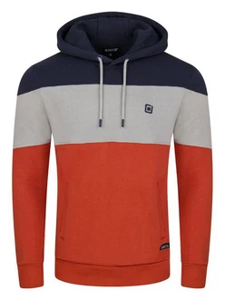 riverso Herren Kapuzenpullover RIVRemo RIVJamie Hoodie Sweatshirt Navy-Dawn Grey-Rusty Ochre Red
