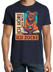 Youth Designz T-Shirt Ich Hre Dich Nicht, Ich Zocke Braun/Lila/Rot/Dunkelblau