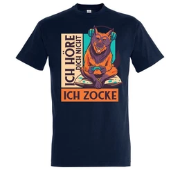 T-Shirt Ich Hre Dich Nicht, Ich Zocke Herren Shirt mit trenigdem Frontprint
