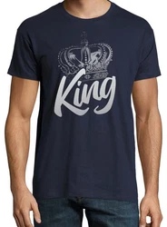 Youth Designz T-Shirt King Krone Herren Shirt Dunkelblau/Blau