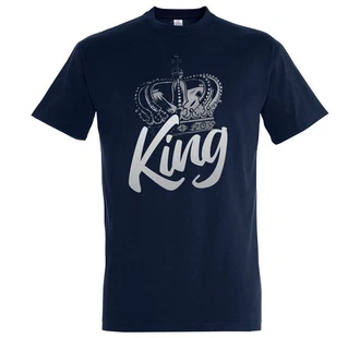 Youth Designz T-Shirt King Krone Herren Shirt Dunkelblau/Blau