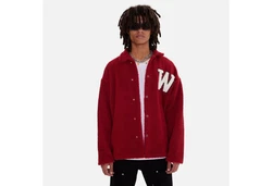 COFI Casuals Winterjacke Oversize Jacke Teddy Dunkelrot/Bordeaux/Rot