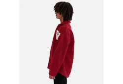 COFI Casuals Winterjacke Oversize Jacke Teddy Dunkelrot/Bordeaux/Rot