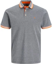 Poloshirt JJEPAULOS POLO SS NOOS mit Logo Stickerei
