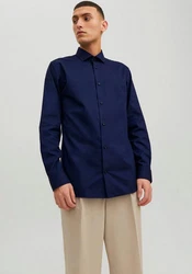 JPRBLAPARKER Shirt L/S Dunkelblau/Blau