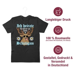 Shirtracer T-Shirt Brutigam Hirsch weiß