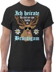 Shirtracer T-Shirt Brutigam Hirsch weiß