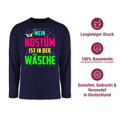 Shirtracer Rundhalsshirt Mein Kostüm ist in der Wäsche Karneval & Fasching Mischfarben/Dunkelgrau/Rosa/Dunkelblau/Lila/Hellblau
