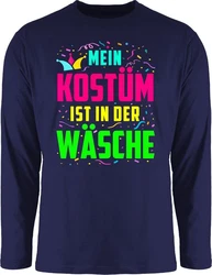 Shirtracer Rundhalsshirt Mein Kostüm ist in der Wäsche Karneval & Fasching Mischfarben/Dunkelgrau/Rosa/Dunkelblau/Lila/Hellblau