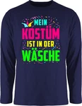 Shirtracer Rundhalsshirt Mein Kostüm ist in der Wäsche Karneval & Fasching Mischfarben/Dunkelgrau/Rosa/Dunkelblau/Lila/Hellblau