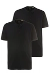 JP1880 T-Shirt Henleys Basic 2er-Pack Rundhals Knopfleiste Schwarz/Dunkelblau/Dunkelgrün