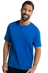 JP1880 T-Shirt Henleys Basic 2er-Pack Rundhals Knopfleiste Dunkelblau/Blau