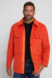 Funktionsjacke JP 1880 Overshirt Wolloptik Langarm Kentkragen
