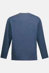 JP1880 T-Shirt Langarmshirt Basic Blau/Dunkelblau/Grau