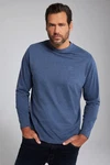 JP1880 T-Shirt Langarmshirt Basic Blau/Dunkelblau/Grau