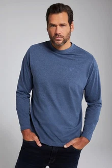 JP1880 T-Shirt Langarmshirt Basic Blau/Dunkelblau/Grau