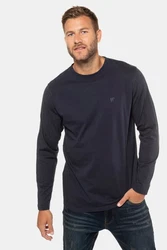 JP1880 T-Shirt Langarmshirt Basic Dunkelblau/Blau