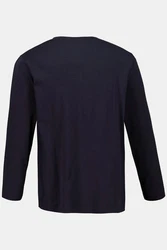JP1880 T-Shirt Langarmshirt Basic Dunkelblau/Blau
