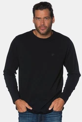 JP1880 T-Shirt Langarmshirt Basic Schwarz/Dunkelblau