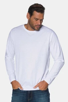 JP1880 T-Shirt Langarmshirt Basic Hellblau/Weiß/Creme/Grau