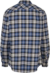 URBAN CLASSICS Langarmhemd Checked Roots Shirt Blau/Hellblau