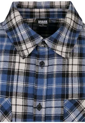 URBAN CLASSICS Langarmhemd Checked Roots Shirt Blau/Hellblau